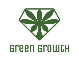 Green Cannabis Diamond logo design