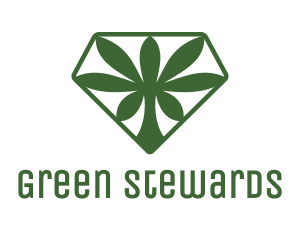 Green Cannabis Diamond logo design