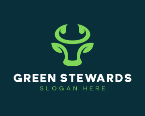 Bull Horn Leaf logo design