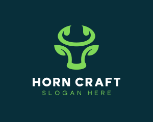 Bull Horn Leaf logo design