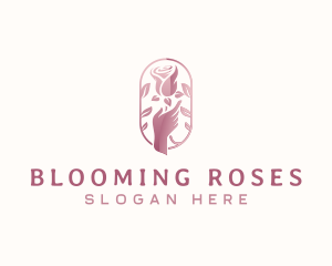 Hand Rose Petals logo design