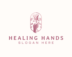 Hand Rose Petals logo design