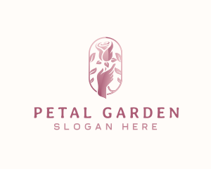 Hand Rose Petals logo design