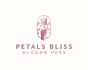 Hand Rose Petals logo design