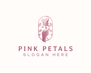 Hand Rose Petals logo design