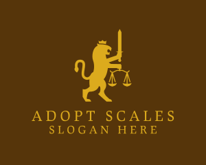 Lion Scale Justice logo design