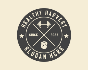 Fitness Gym Barbell logo design