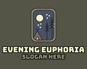 Evening Camping Badge logo design