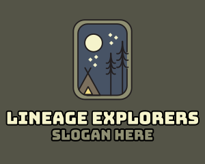 Evening Camping Badge logo design