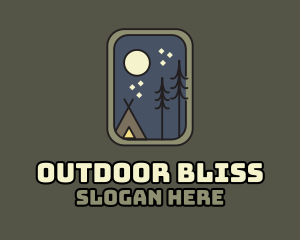 Evening Camping Badge logo design