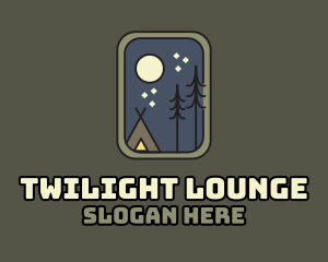 Evening Camping Badge logo design