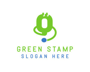 Green Medical Device Stethoscope logo design