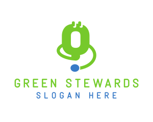 Green Medical Device Stethoscope logo design