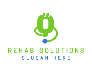 Green Medical Device Stethoscope logo design