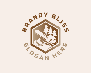 Chainsaw Pine Tree Woodwork Logo