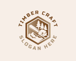 Chainsaw Pine Tree Woodwork logo