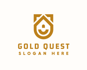 Gold House Shield logo design