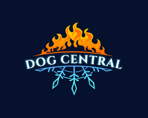 Hot Cold HVAC logo design