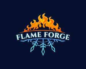 Hot Cold HVAC logo design