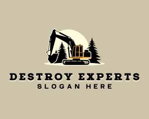 Construction Industrial Excavator logo design