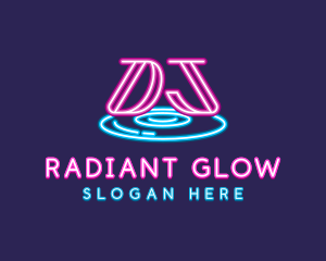 Neon DJ Music logo design