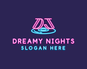 Neon Music DJ Nightclub logo design