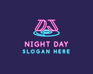 Neon Music DJ Nightclub logo design