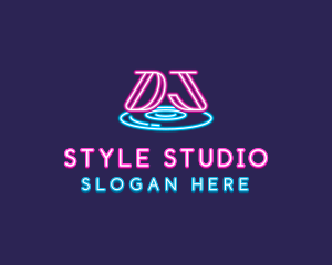 Neon Music DJ Nightclub logo design