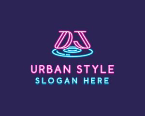 Neon Music DJ Nightclub logo design