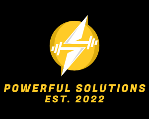 Energy Power Barbell Fitness logo design