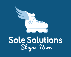 Flying Rollerblade Shoe logo design