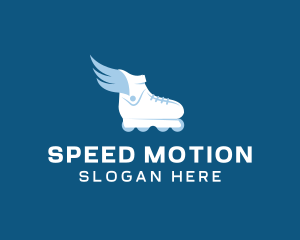 Flying Rollerblade Shoe logo design