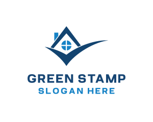 Blue Check House logo design