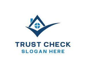 Blue Check House logo design