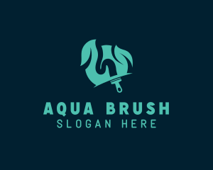 Natural Paint Brush logo design