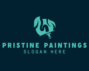 Natural Paint Brush logo design