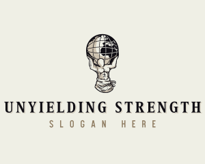 Atlas Globe Strength logo design