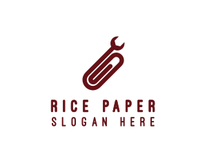 Wrench Paper Clip logo design