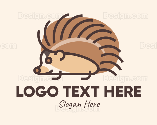 Brown Pet Hedgehog Logo