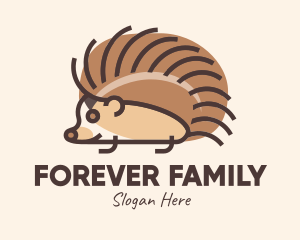 Brown Pet Hedgehog Logo