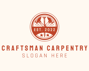 Hammer Nail Carpentry logo design