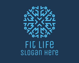 Ice Frost Snowflake Logo