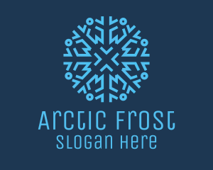 Ice Frost Snowflake logo design