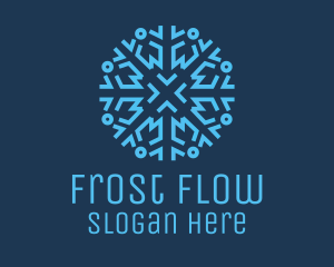 Ice Frost Snowflake logo design