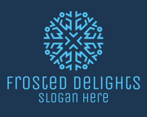 Ice Frost Snowflake logo design