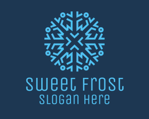 Ice Frost Snowflake logo design