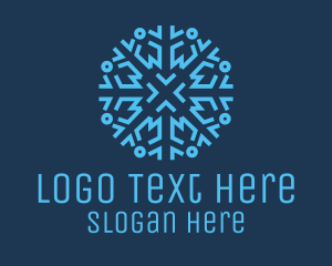 Glacier - Ice Frost Snowflake logo design