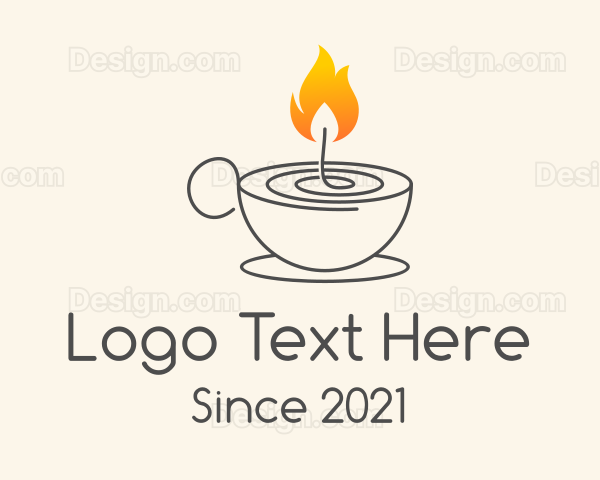 Teacup Candle Flame Logo