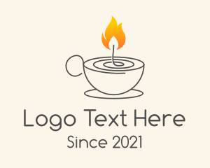 Teacup Candle Flame logo