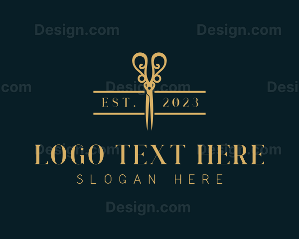 Elegant Hairdresser Shears Logo